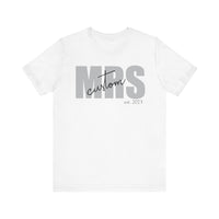 Load image into Gallery viewer, Beautiful Personalized MRS Unisex Jersey Short Sleeve Tee
