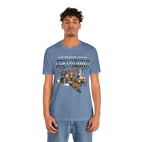 Load image into Gallery viewer, Just Franking my Greyhound dog tshirt, Unisex Jersey Short Sleeve Tee
