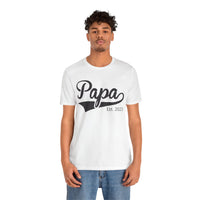 Load image into Gallery viewer, Personalized Papa Unisex Jersey Short Sleeve Tee, Best Papa T-shirt
