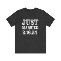 Load image into Gallery viewer, Just Marriend Personalized Gift, Unisex Jersey Short Sleeve Tee

