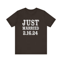 Load image into Gallery viewer, Just Marriend Personalized Gift, Unisex Jersey Short Sleeve Tee
