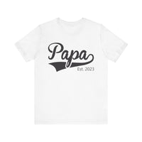 Load image into Gallery viewer, Personalized Papa Unisex Jersey Short Sleeve Tee, Best Papa T-shirt
