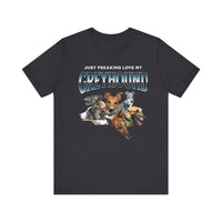 Load image into Gallery viewer, Just Franking my Greyhound dog tshirt, Unisex Jersey Short Sleeve Tee
