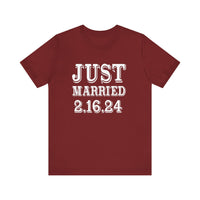 Load image into Gallery viewer, Just Marriend Personalized Gift, Unisex Jersey Short Sleeve Tee

